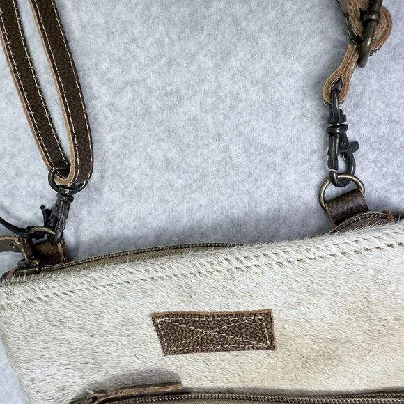 Myra Bag Purse Crossbody Cowhide Native Design Leather Adjustable Southwestern - Picture 9 of 13
